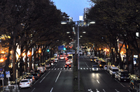 JR原宿駅前の歩道橋；クリックすると大きな写真になります