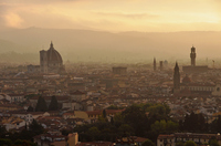 「ホテル・トッレ・デル・ベッロズグアルド」から朝のフィレンツェの町を眺める；クリックすると大きな写真になります