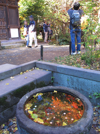 旧天瑞寺寿塔覆堂の手水鉢；クリックすると大きな写真になります